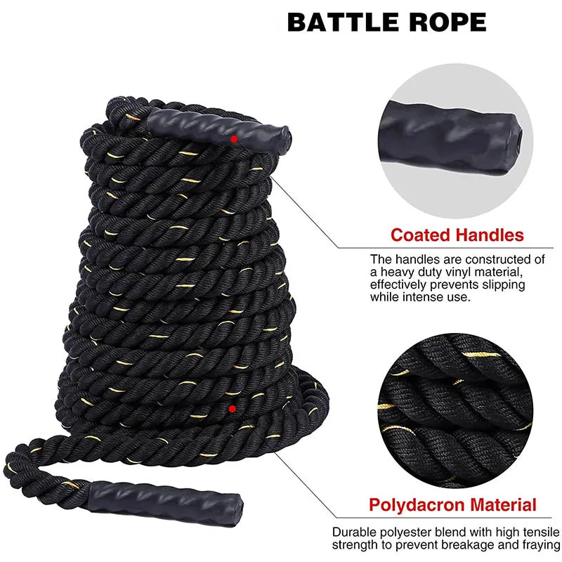 Power Training Battle Rope | Weighted Rope for Strength & Conditioning