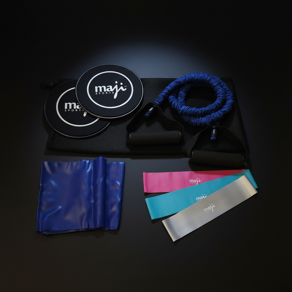 Home Fitness Bundle | Resistance Bands, Stretch Band, Exercise Tube & Core Discs