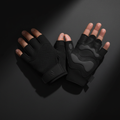 LUXLifts Pro Gym Gloves black fingerless on dark background