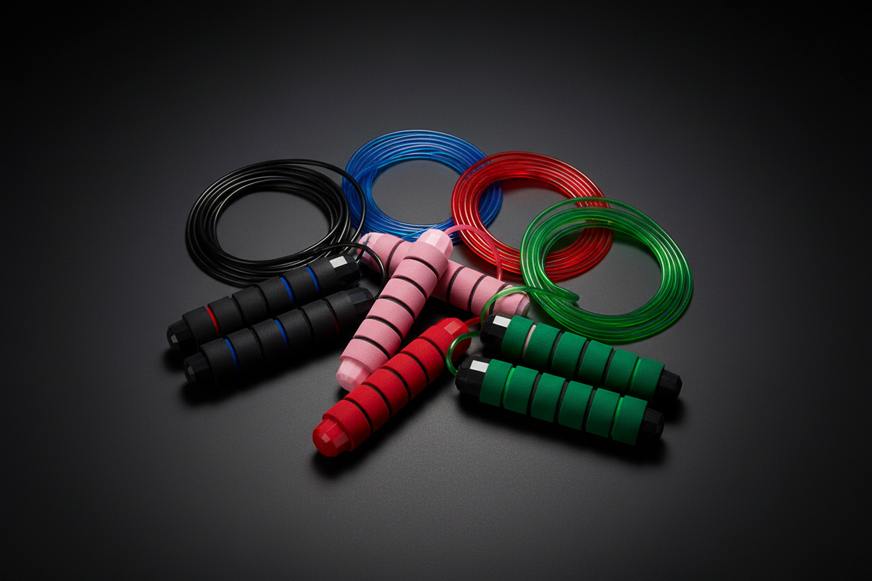 LUXLifts Speed Jump Rope in multiple colours on dark surface